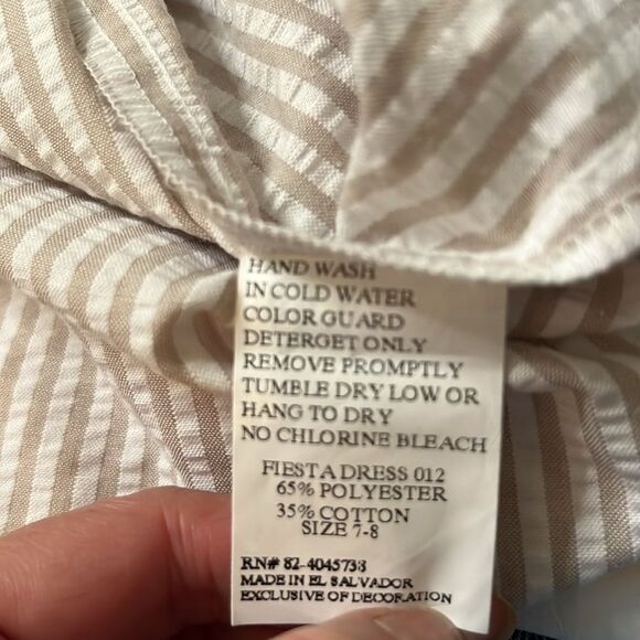 Limonada Striped Floral Embroidered Fiesta Dress, size 7-8 - Picture 8 of 8